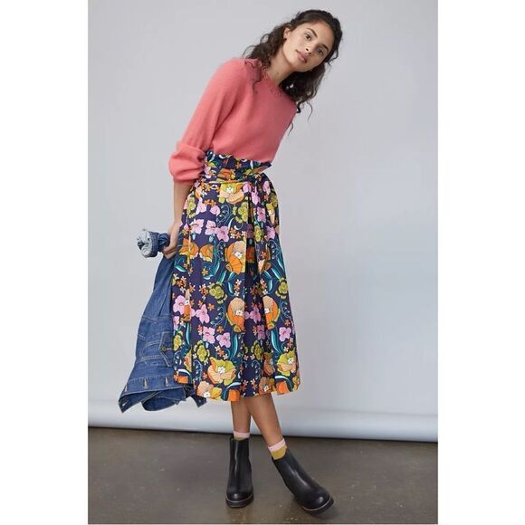 Anthropologie Dresses & Skirts - NEW Anthropologie Corey Lynn Calter Kyla Floral Organic Paperbag Skirt Size 4